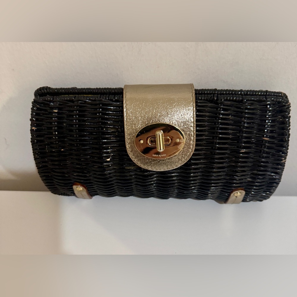 Kate Spade Elegant Black Woven Clutch